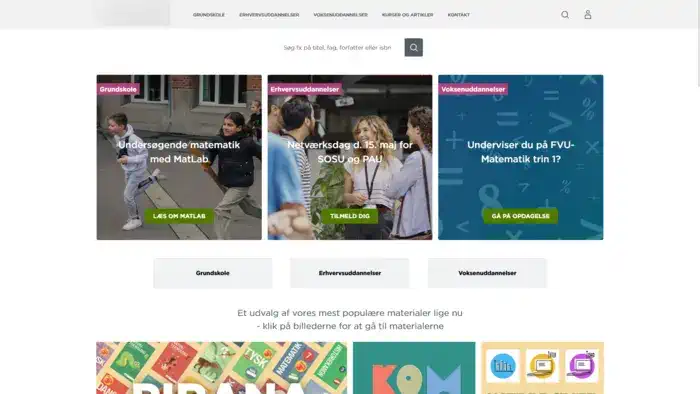 Screenshot of the homepage of an online webshop.